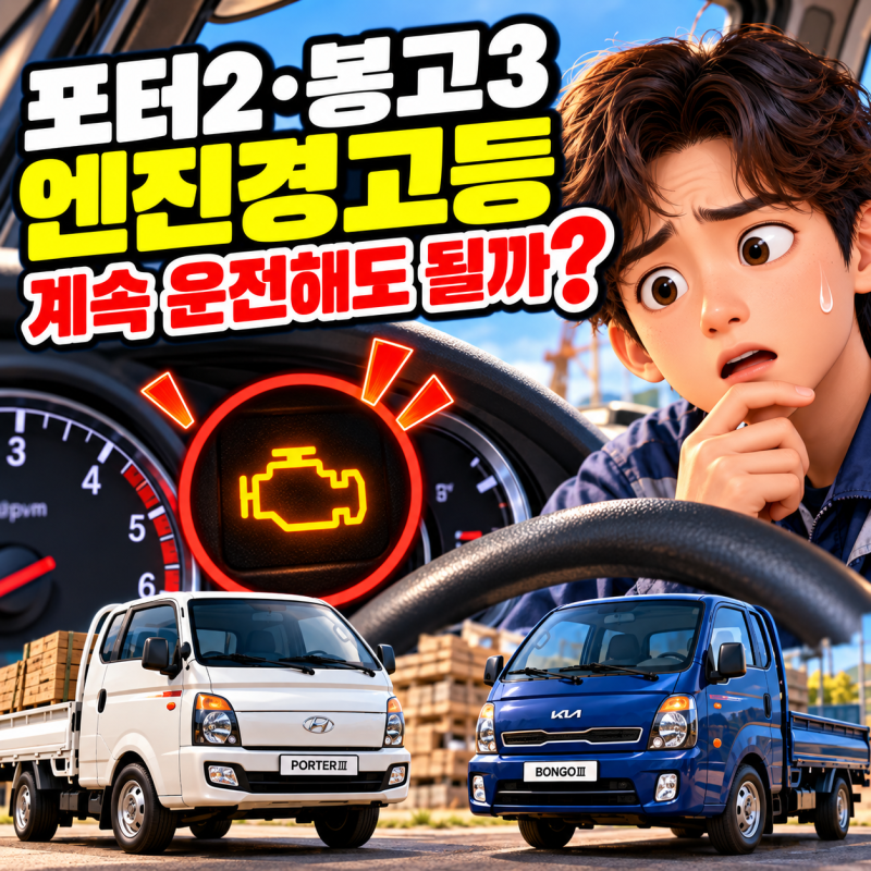 포터2·봉고3 노란 엔진경고등 켜졌다면? 계속 운전해도 되는지 먼저 확인하세요