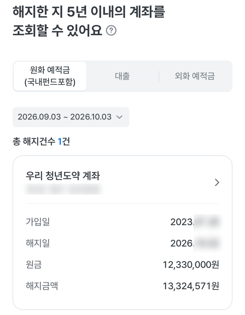 청년도약계좌 특별중도해지 '퇴직' 필요서류 및 후기(우리은행)