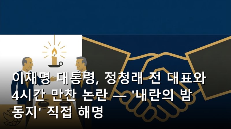 이재명 대통령, 정청래 전 대표와 4시간 만찬 논란 — '내란의 밤 동지' 직접 해명