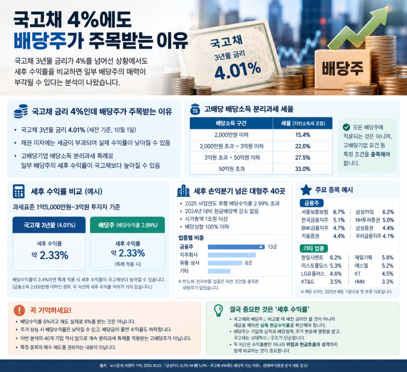 삼성카드 배당수익률 6.2%…국고채 4%에도 배당주 주목받는 이유
