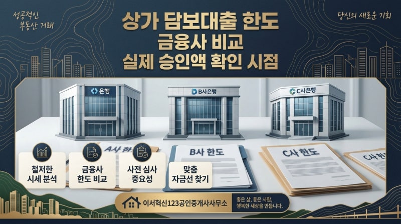 상가 담보대출 한도 금융사 비교 실제 승인액 확인 시점