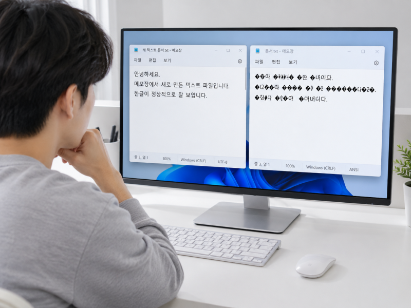 메모장 한글 깨짐 왜 생길까? UTF-8 인코딩 확인하는 방법