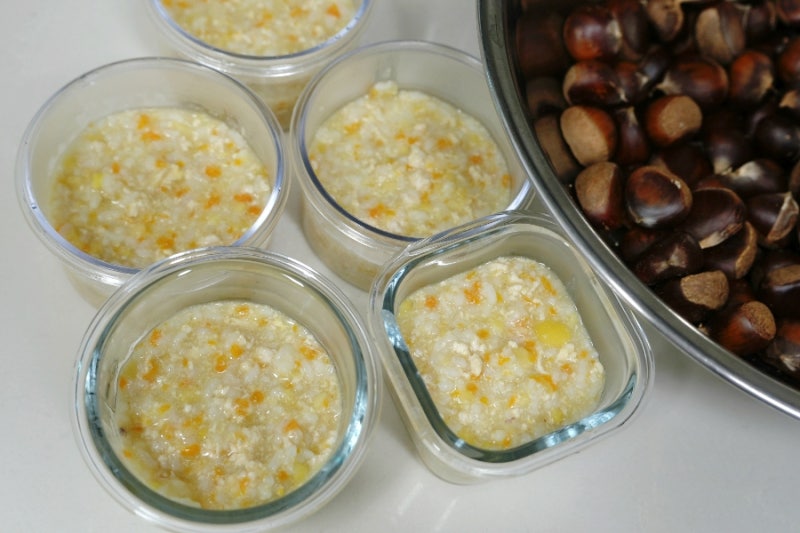 11개월 아기 밤 닭고기 이유식 레시피 직접 찐 밤으로 달달 고소하게