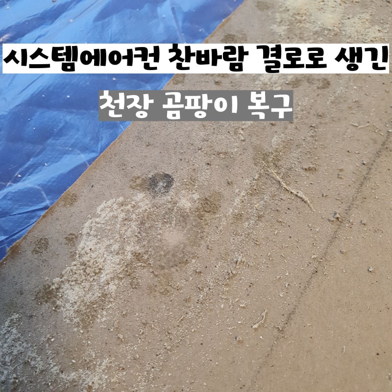 시스템에어컨 찬바람 결로로 생긴 천장 곰팡이 복구