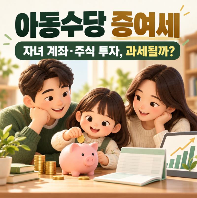 아동수당으로 자녀 주식계좌 투자해도 될까? 증여세 기준 정리