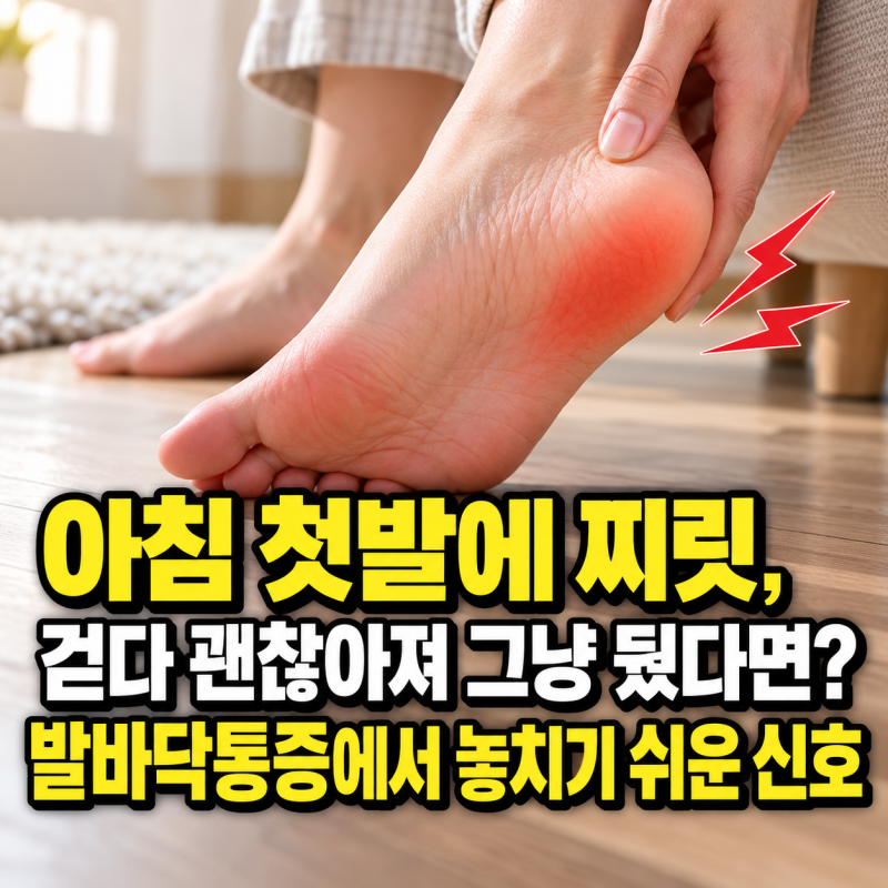 “아침 첫발에 찌릿, 걷다 괜찮아져 그냥 뒀다면?” 발바닥통증에서 놓치기 쉬운 신호