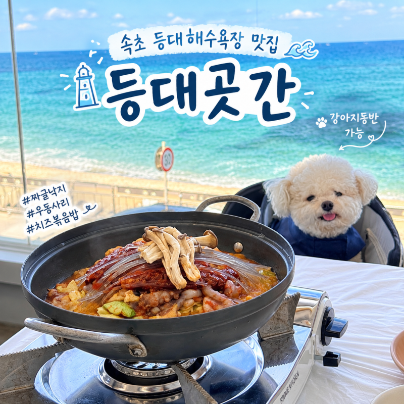 속초 등대해수욕장 맛집 강아지 동반 등대곳간 오션 뷰 보며 짜글낙지 먹고 온 후기