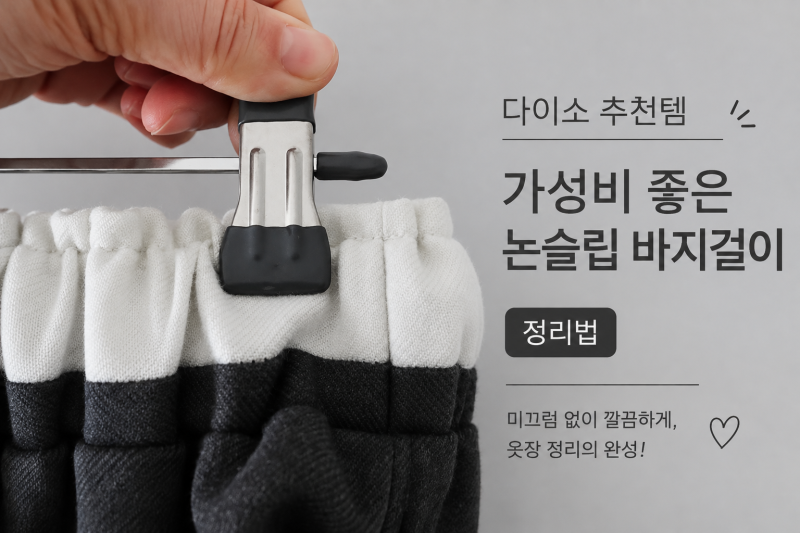 다이소 추천 가성비템! 논슬립 바지걸이 바지 정리법