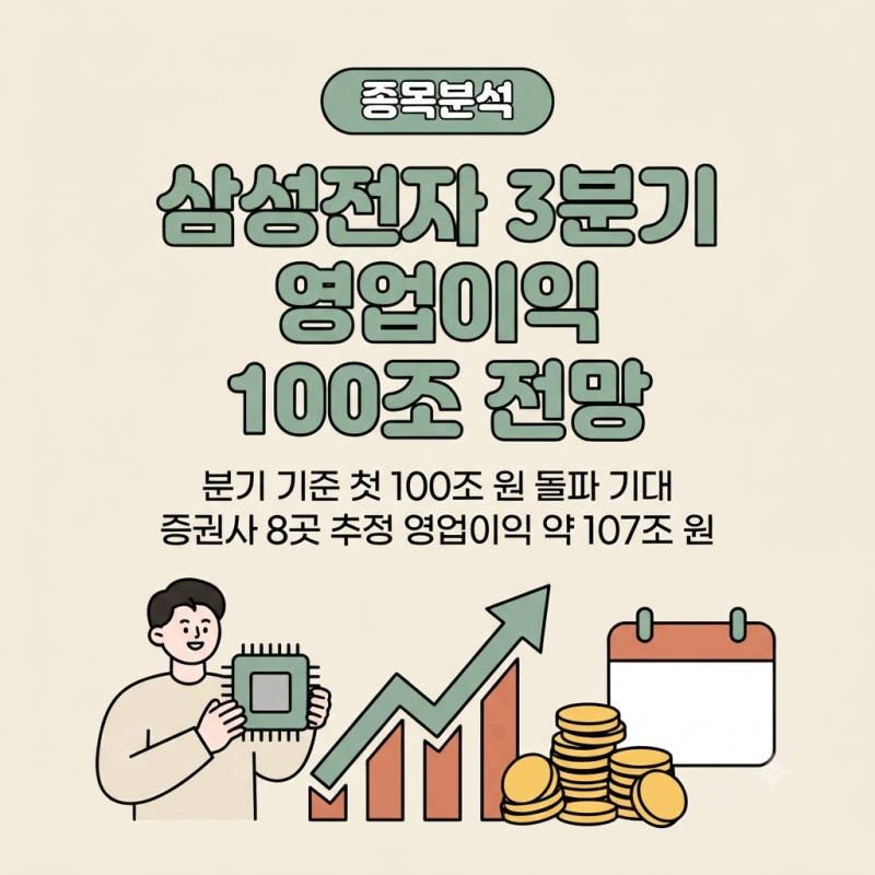 삼성전자 3분기 영업이익 100조 돌파 전망, 환율 부담 속에서도 반도체가 이익을 끌어올리는 ....