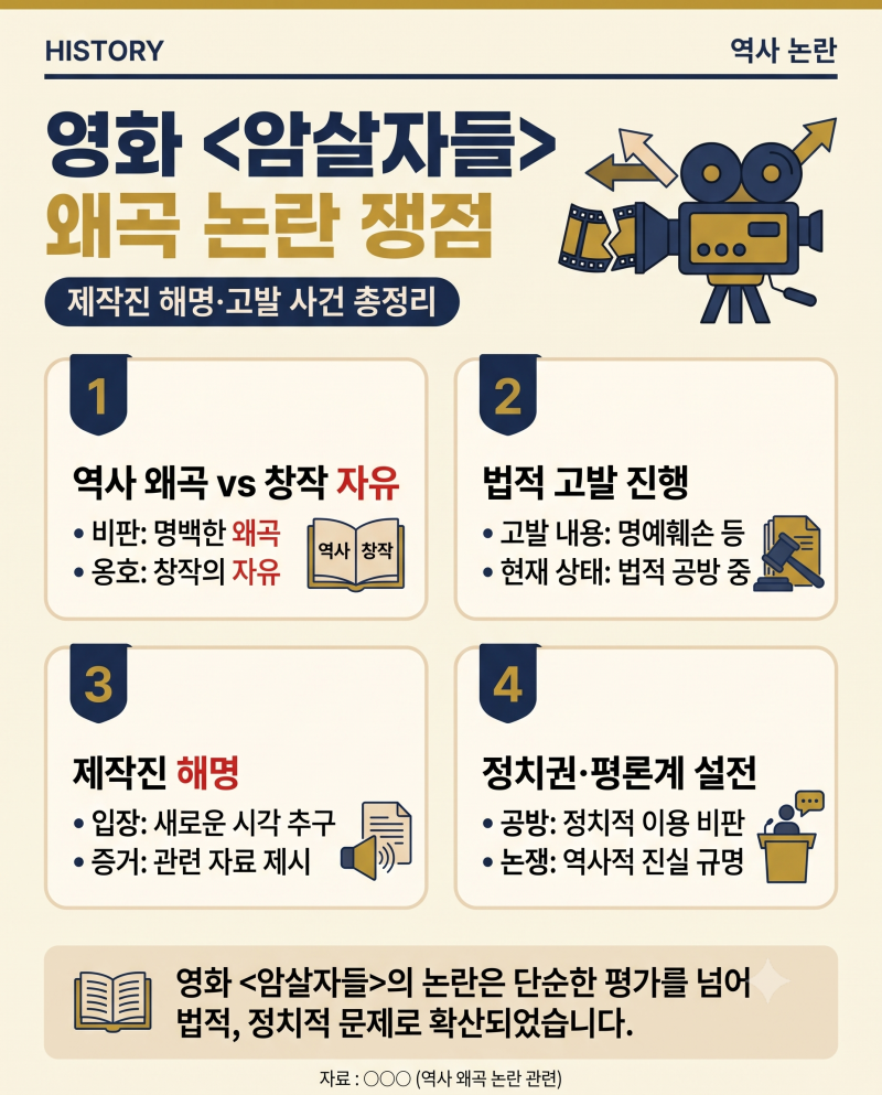 영화 '암살자들' 역사 왜곡 논란 쟁점과 제작진 해명·고발 사건 총정리