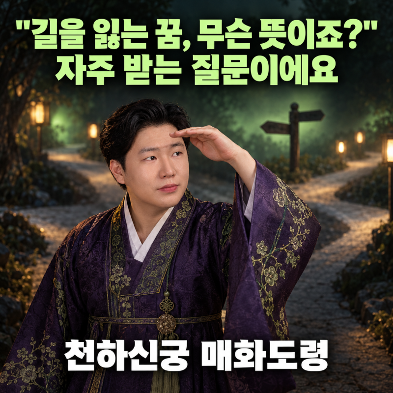 "길을 잃는 꿈, 무슨 뜻이죠?" 자주 받는 질문이에요 — 천하신궁 매화도령의 길을잃는꿈 해....