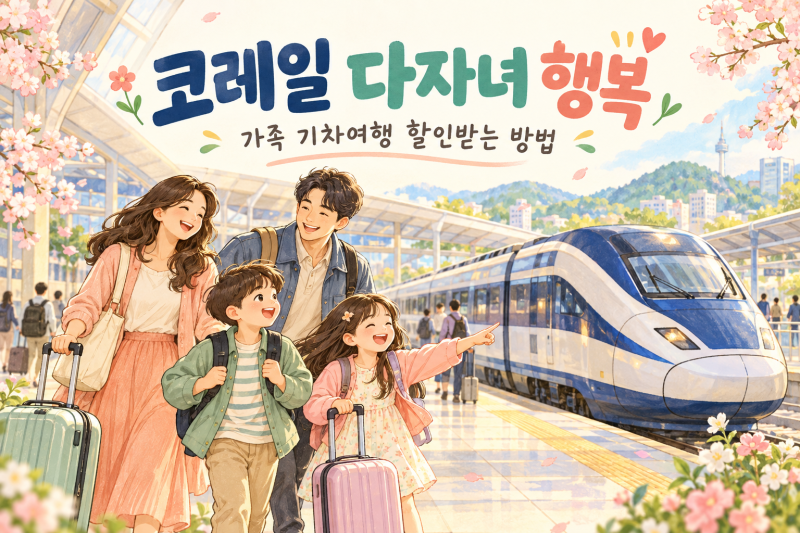 코레일, SRT 다자녀 행복 할인받는 방법｜두 자녀부터 고속열차, 일반기차 모두 할인! 등록부....