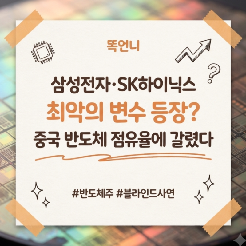 삼성전자, SK하이닉스 최악의 변수 등장? 중국 반도체 점유율에 갈렸다!