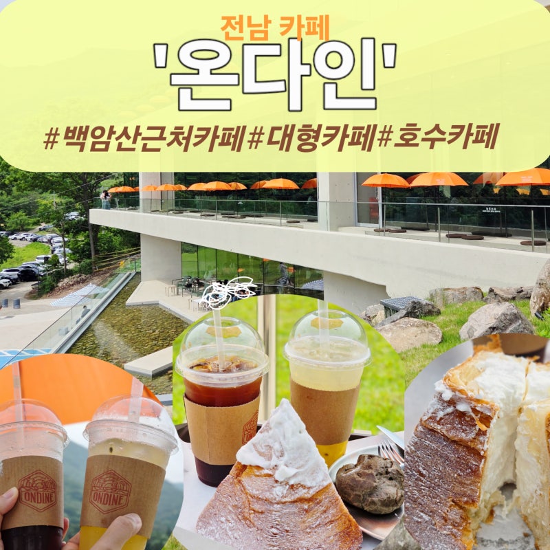 장성 백암산 근처 온다인 대형카페 추천｜호수뷰에 백암산 순수 우유크림빵까지