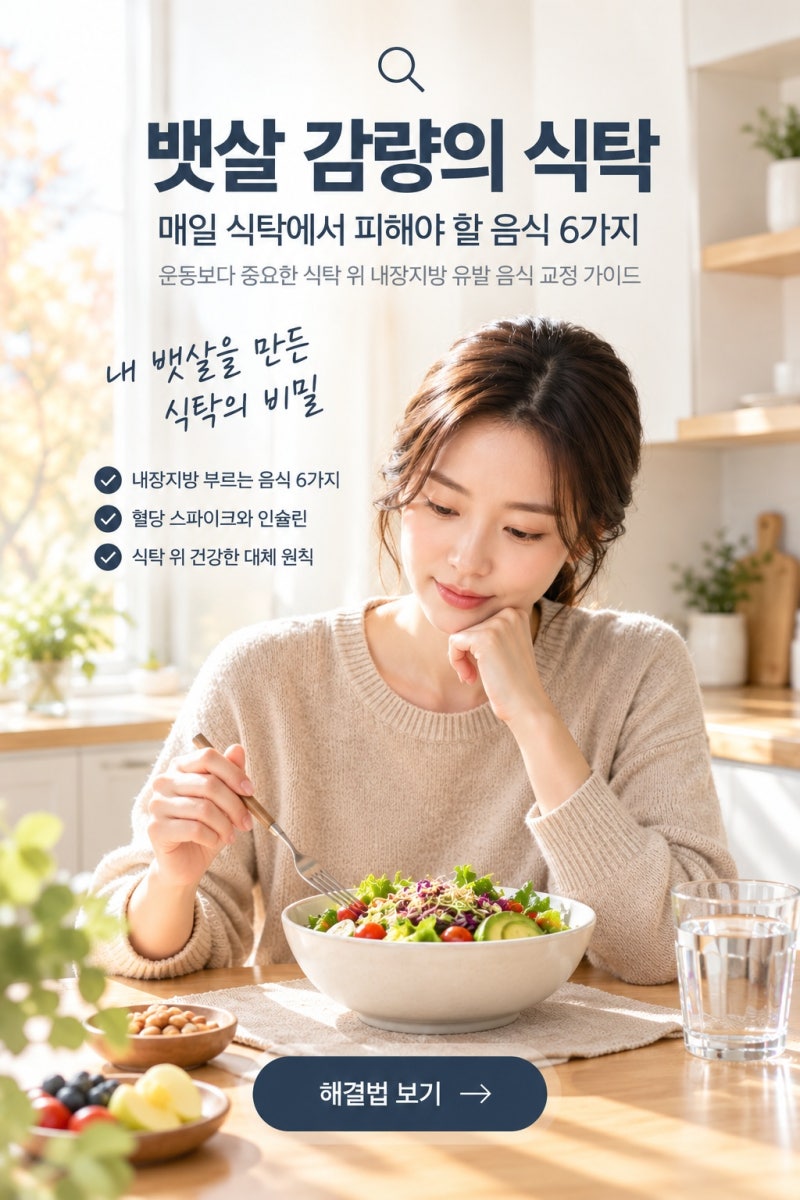 뱃살 감량을 위해 당장 식탁에서 치워야 할 피해야 할 음식 6가지
