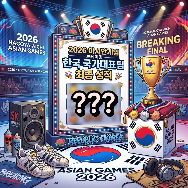 브레이킹 비보이 비걸 한국 국가대표 최종 성적 2026 아시안게임 (홍텐 은메달)