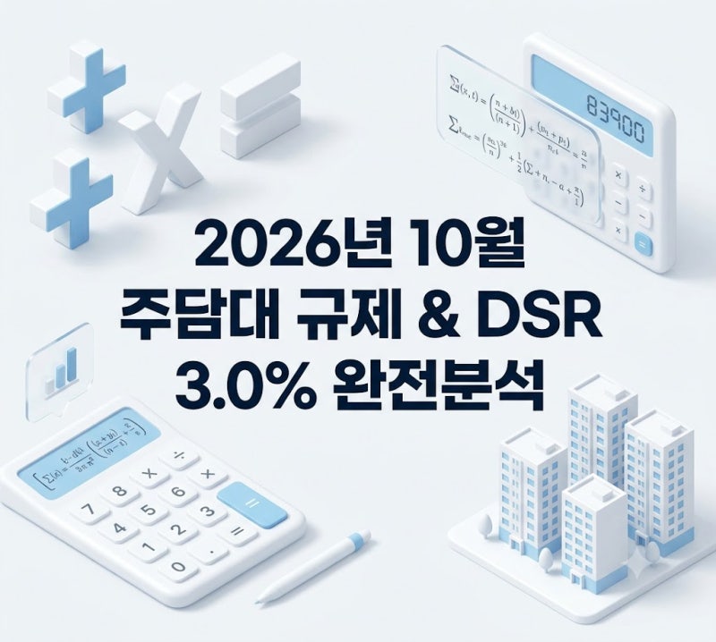 2026년 10월 수도권 주택담보대출 규제 총정리: 스트레스 DSR 3.0% 계산법과 토허제 실거주 유예 ....