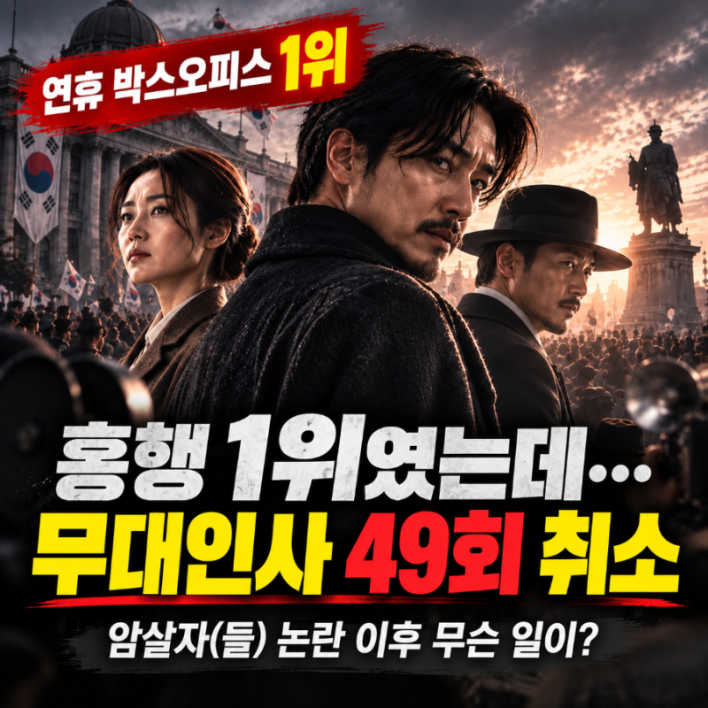 흥행 1위였던 ‘암살자(들)’, 무대인사 49회까지 취소 (+논란·제작진 입장)