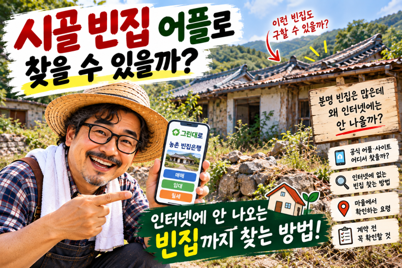 시골 빈집 어플로 찾을 수 있을까? 인터넷에 안 나오는 빈집 찾는 방법