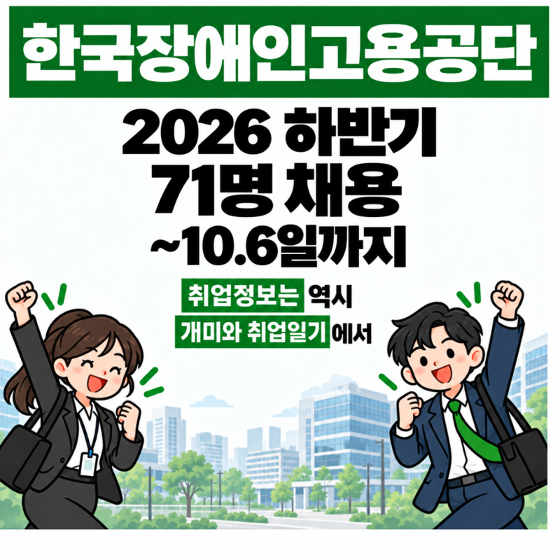 2026 한국장애인고용공단 하반기 71명 채용｜채용인원·지원자격·전형·연봉·초봉·경쟁률 총....