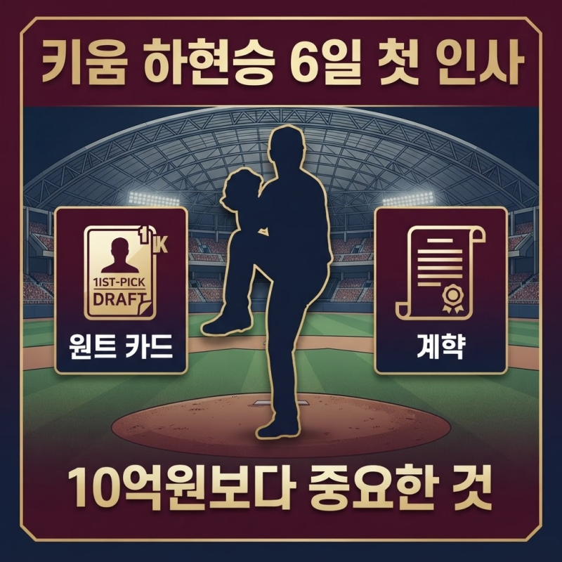 키움 하현승 6일 첫 인사, 10억원보다 중요한 것