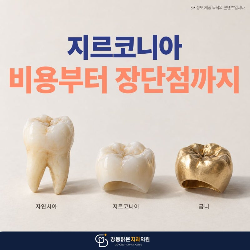 강동역치과 지르코니아 크라운 비용·장단점, 씌우기 전에 확인할 내용