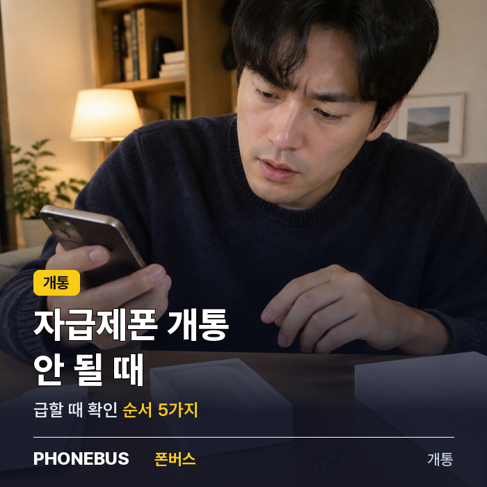 자급제폰 개통 안 될 때 — 급할 때 확인 순서 5가지
