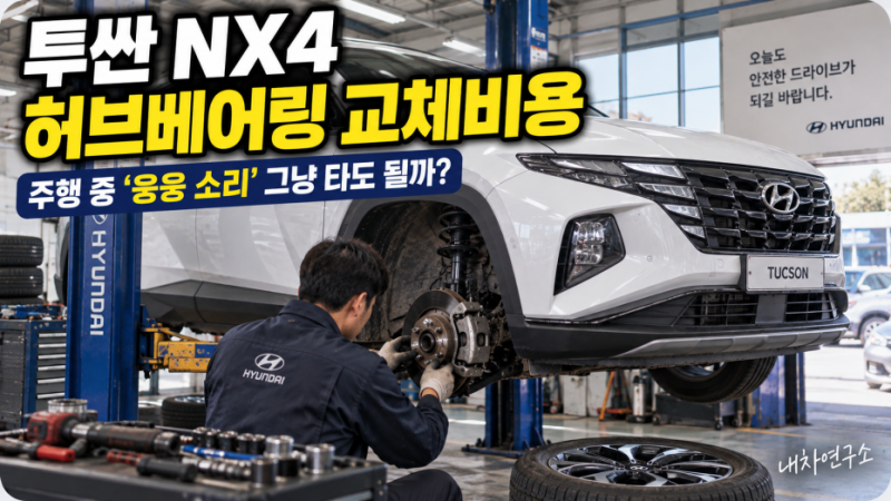 투싼 NX4 허브베어링 교체비용, 60km 넘으면 웅웅 소리? 한쪽만 바꿔도 될까