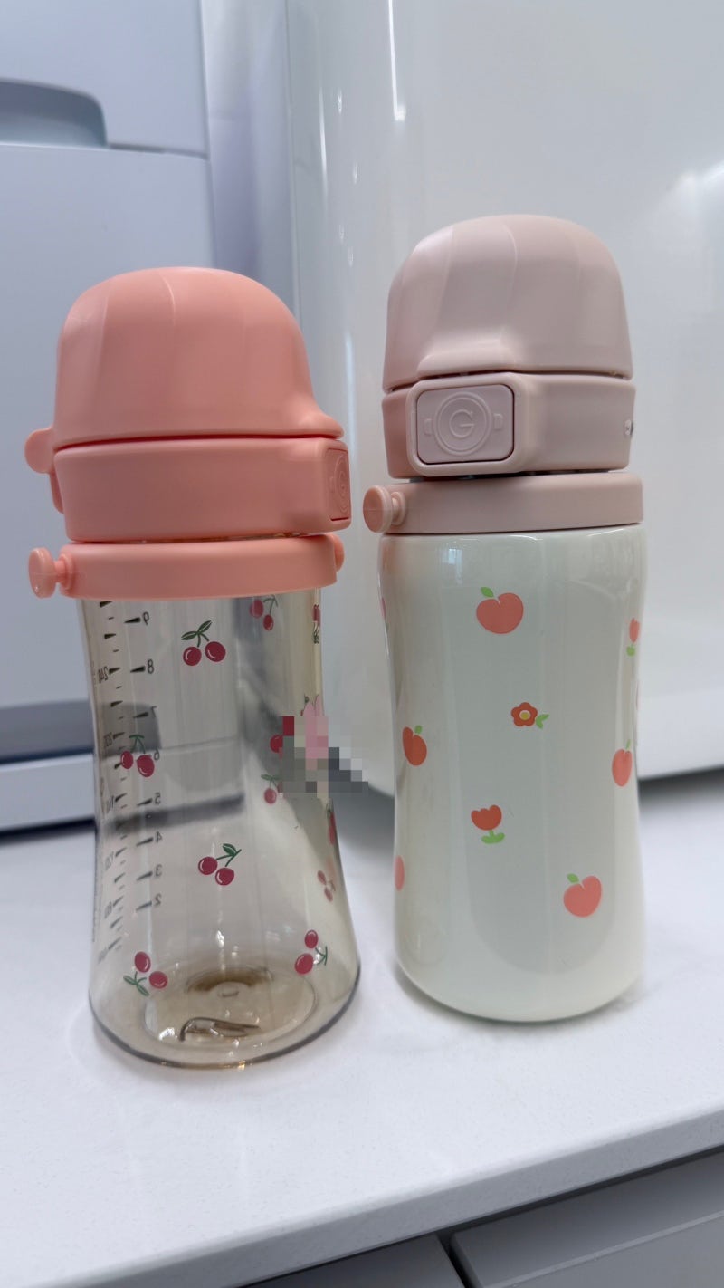 어린이집 물병 추천, 빨대컵 졸업하고 그로미미 원터치컵 스텐·PPSU 써본 후기