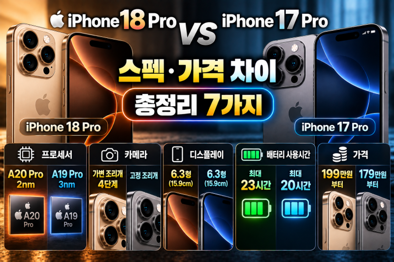 아이폰 18 프로 vs 아이폰 17 프로, 바꿀 만큼 차이가 클까?