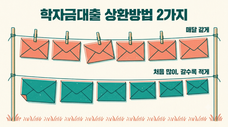 학자금대출 상환방법 2가지, 학자금대출 상환기간 10년이면 월 얼마일까