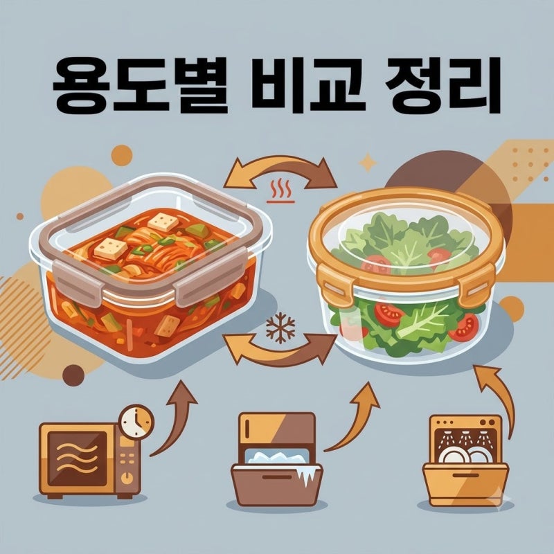 유리 플라스틱 밀폐용기 차이, 진짜 보관 용도로 고르는 기준