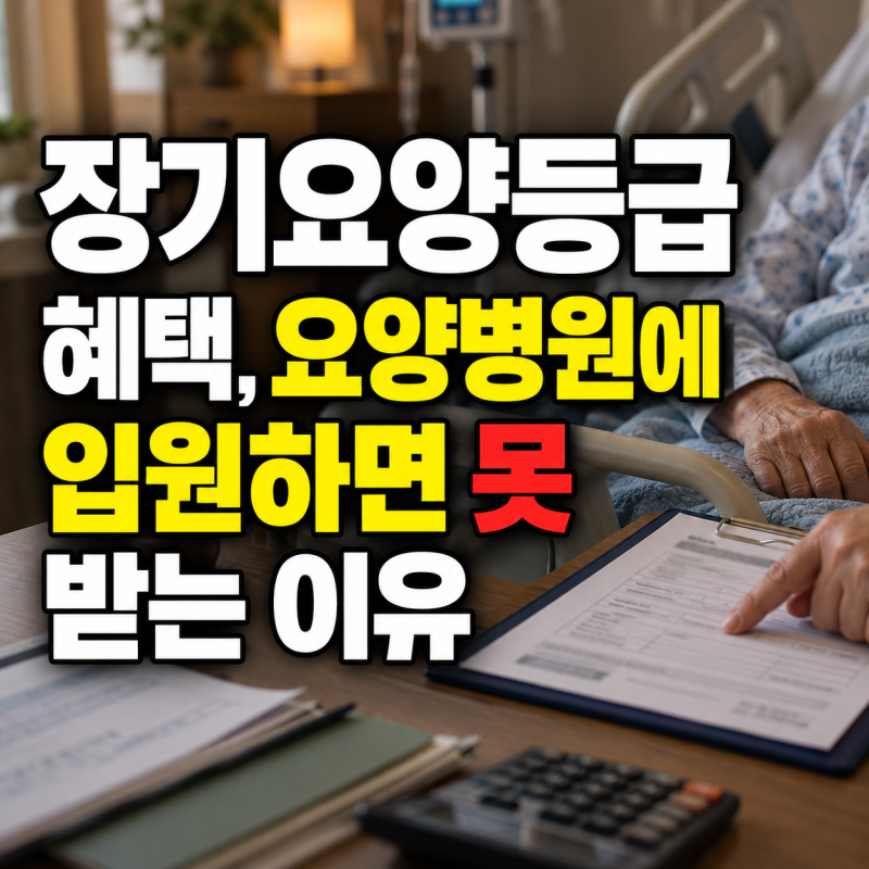 장기요양등급 혜택, 요양병원에 입원하면 못 받는 이유