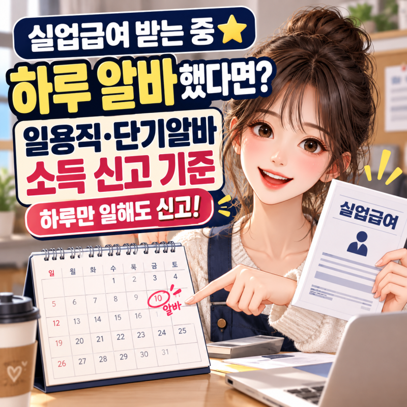 실업급여 일용직·단기알바·소득 신고 기준｜하루만 일해도 신고해야 할까?