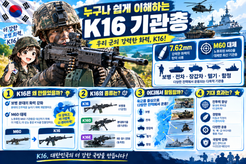 누구나 쉽게 이해하는 K16 기관총, 왜 만들었고 어디에 쓰일까?/10.03 토요일