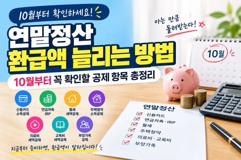 연말정산 환급액 늘리는 방법｜10월부터 꼭 확인할 공제 항목 총정리