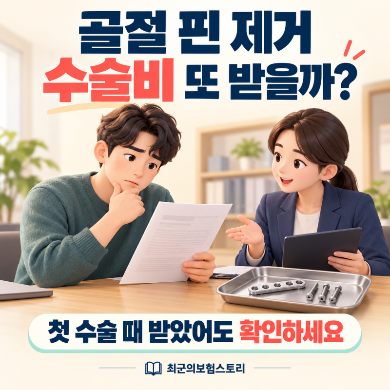 골절 핀 제거 수술비｜첫 수술 때 받았어도 다시 받을 수 있을까?