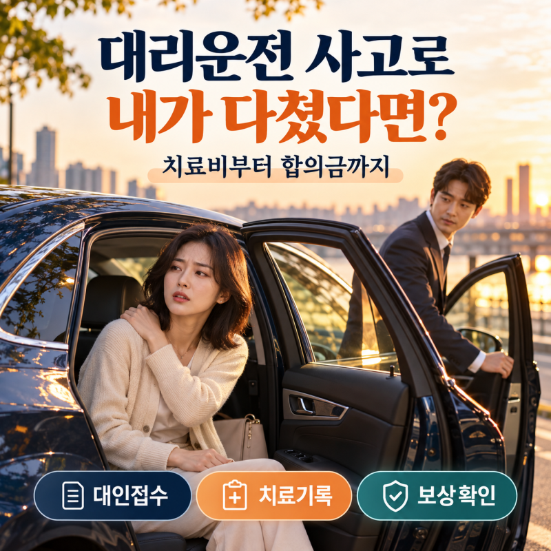 대리운전기사의 사고로 내가 다쳤다면? 치료비부터 합의금까지 보상받는 방법