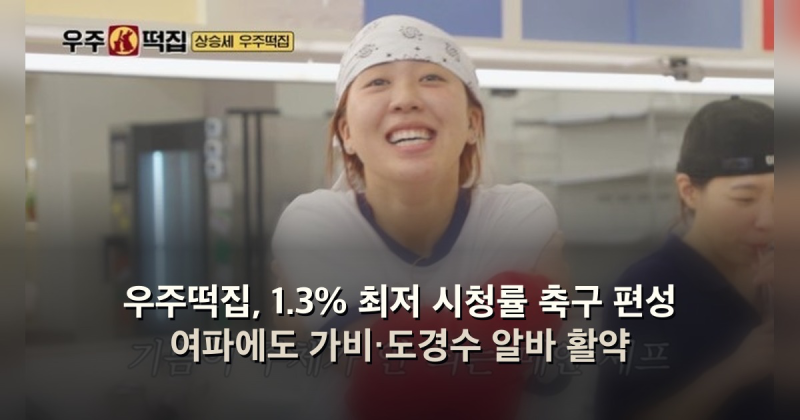 우주떡집, 1.3% 최저 시청률 축구 편성 여파에도 가비·도경수 알바 활약