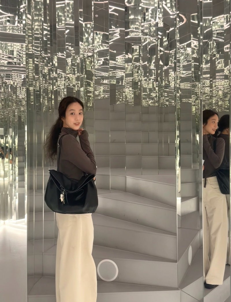 정려원 가방, 브라운 티에 툭 멘 루에브르 아르쉐 숄더 라지