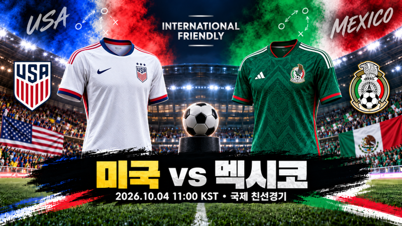 [국제 친선경기] [2026.10.04] 미국 vs 멕시코 프리뷰｜미국의 전방 압박과 모라의 대응