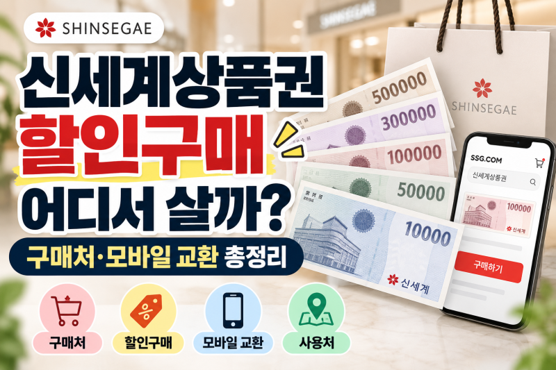 신세계상품권 할인구매 어디서? 구매처 모바일 교환까지