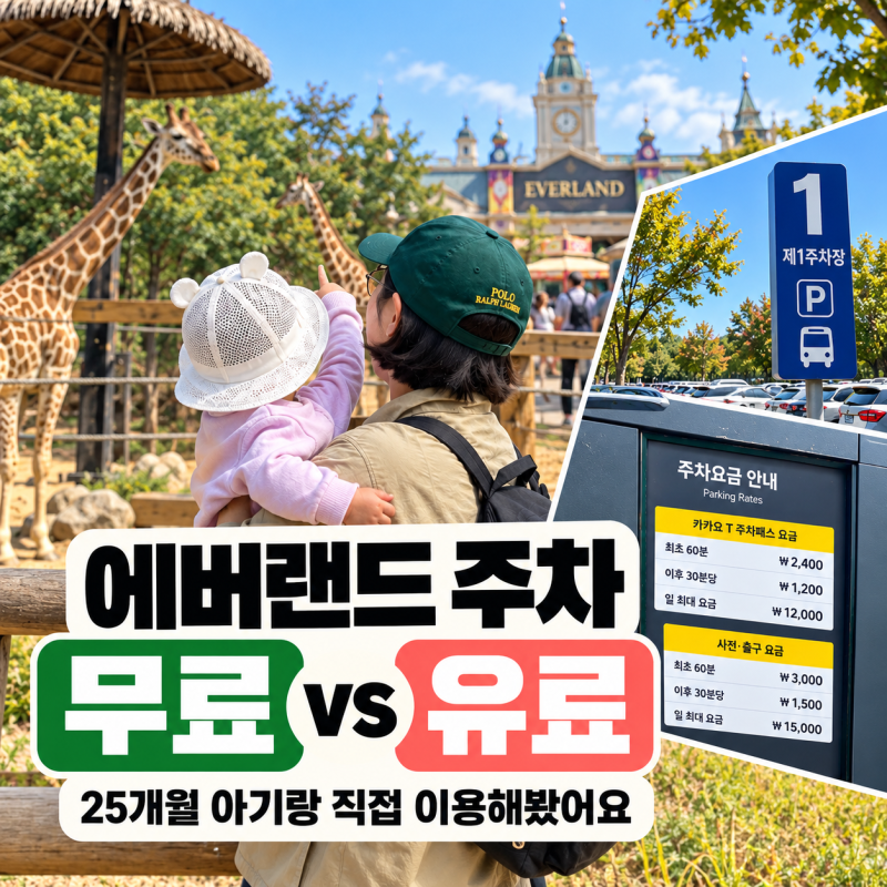에버랜드 주차 어디가 나을까? 25개월 아기랑 제1주차장 셔틀 vs 유료주차장 비교 (26년 10월 방....