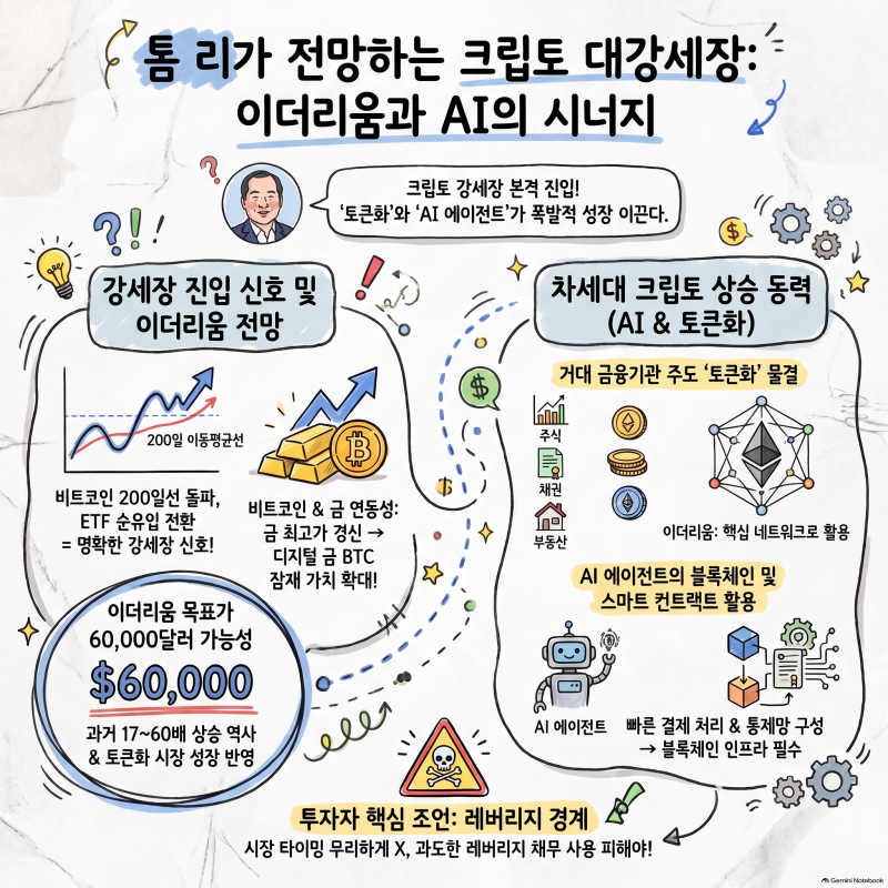 톰 리가 바라보는 코인시장 전망｜이더리움 6만 달러 가능성과 지금 준비해야 할 투자전략