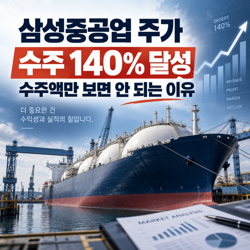 삼성중공업 주가, 수주 140% 달성했는데 수주액만 보면 안 되는 이유