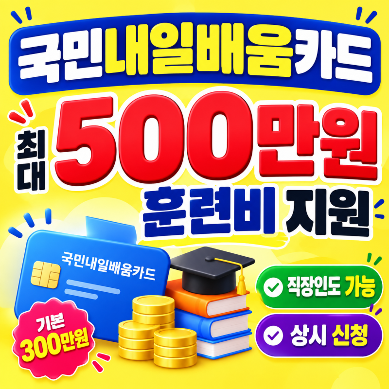 2026 국민내일배움카드 신청방법 총정리, 재직자도 가능 (자격조건, 지원금)