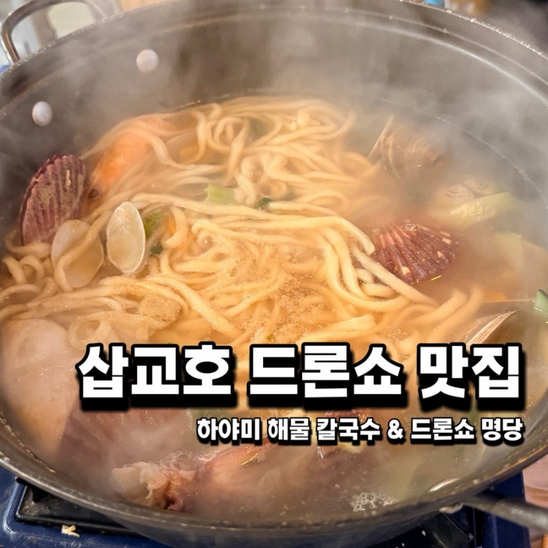 당진 삽교호 맛집 '하야미' 해물칼국수 세트 후기 & 드론쇼 옥상 명당 꿀팁