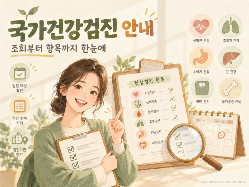국민건강보험공단 건강검진 대상자 조회 | 2026년 검사항목, 폐기능검사 신설 및 병원 찾기 총....