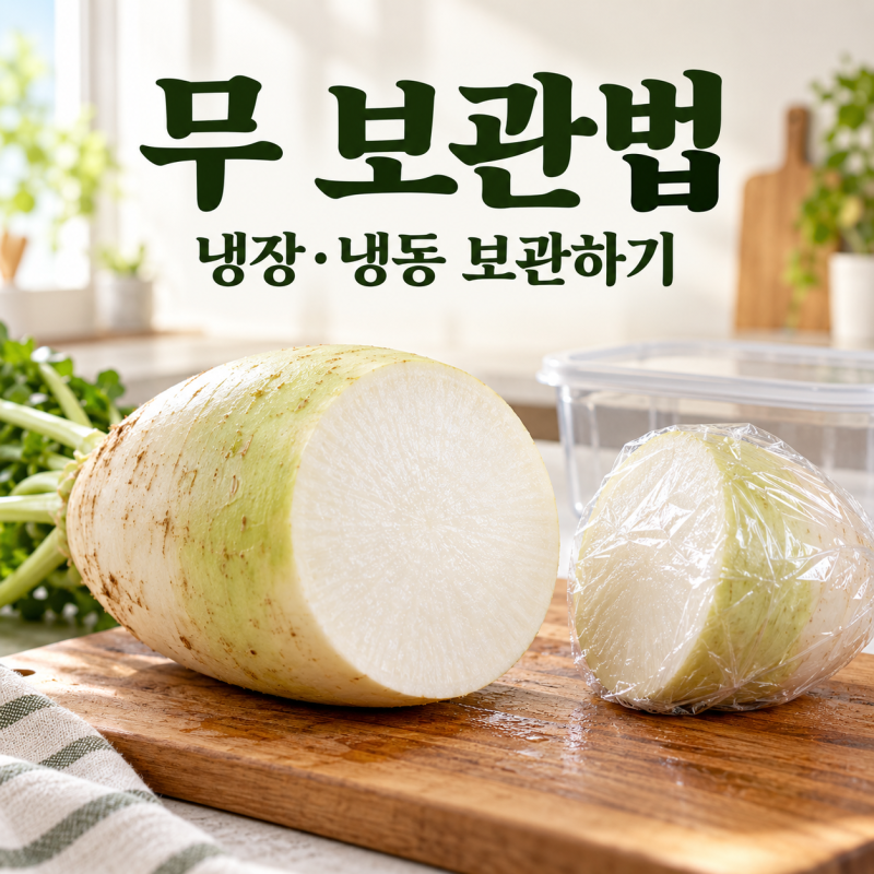 무 보관법, 자른 무 냉장·냉동 보관하는 방법