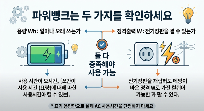 가을 차박 전기장판 소비전력 계산법과 파워뱅크 선택 기준